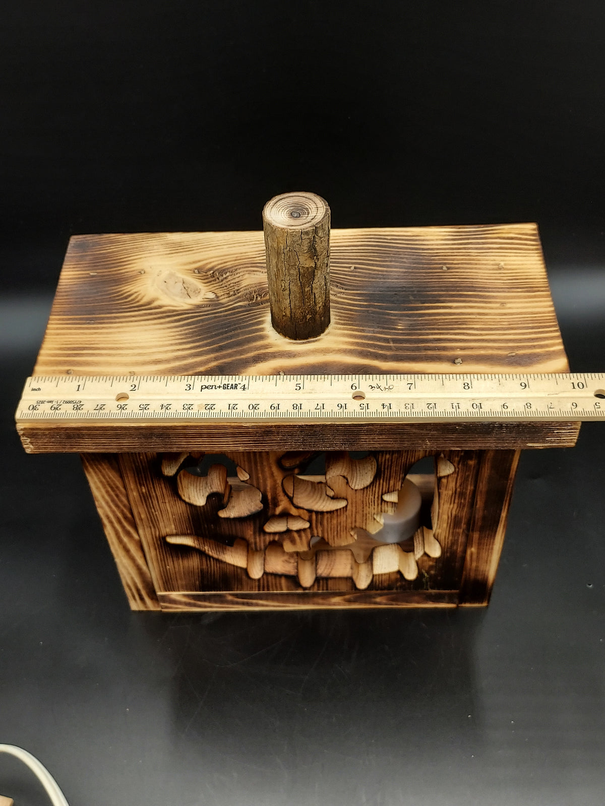 Rustic Wooden Pumpkin Luminary Lantern Fall Halloween Decor 10.5"